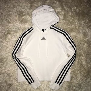 Slightly Cropped White Adidas Hoodie
